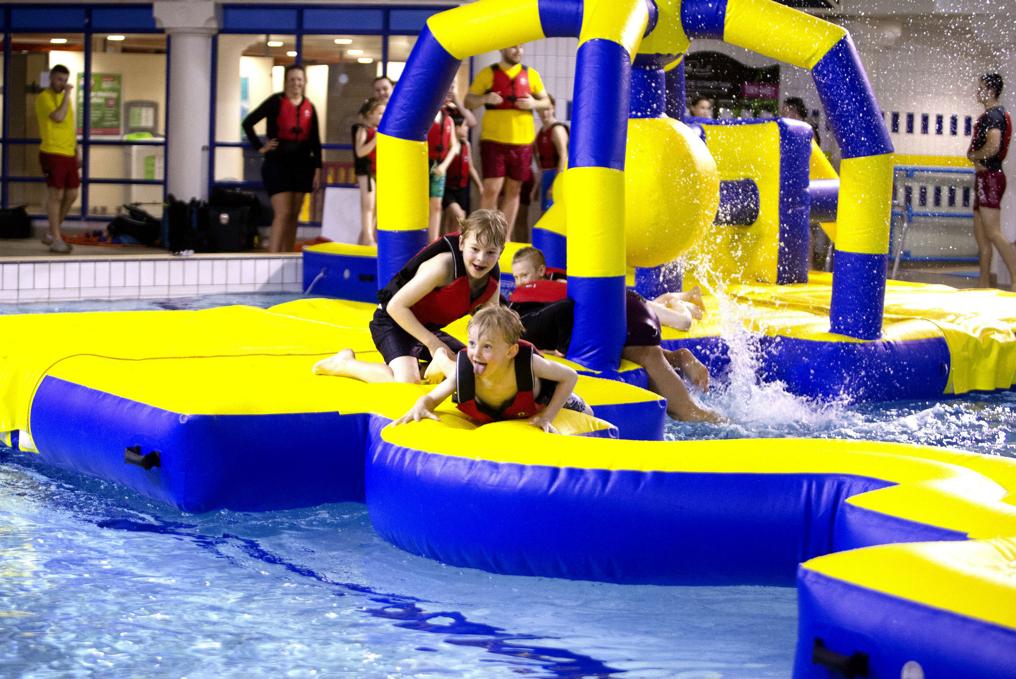 Obstacle course fun is launched at swim complex Mansfield, Ashfield